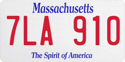 MA license plate 7LA910