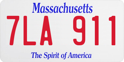 MA license plate 7LA911
