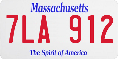 MA license plate 7LA912