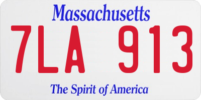 MA license plate 7LA913