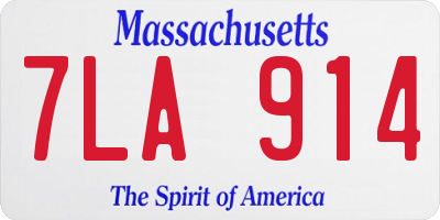 MA license plate 7LA914