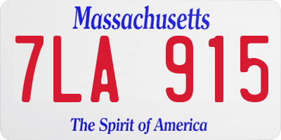 MA license plate 7LA915