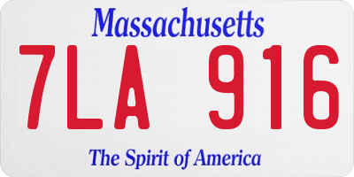 MA license plate 7LA916