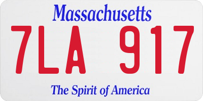 MA license plate 7LA917