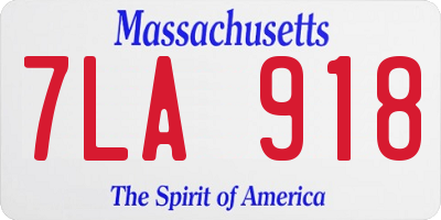 MA license plate 7LA918
