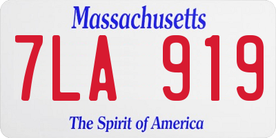 MA license plate 7LA919