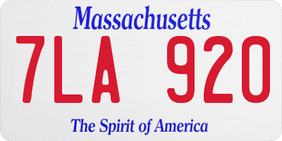 MA license plate 7LA920