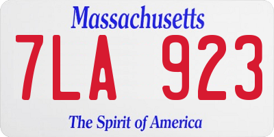 MA license plate 7LA923