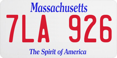MA license plate 7LA926