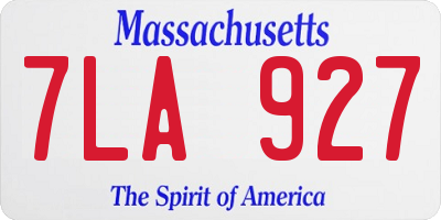 MA license plate 7LA927