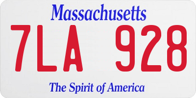 MA license plate 7LA928