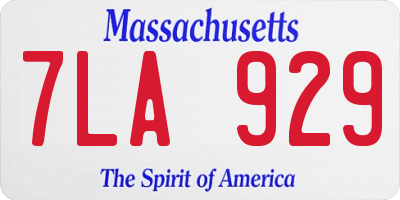 MA license plate 7LA929