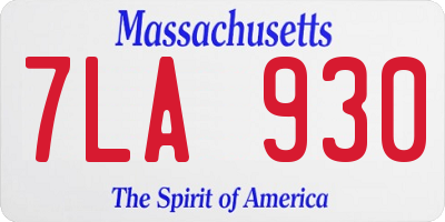 MA license plate 7LA930