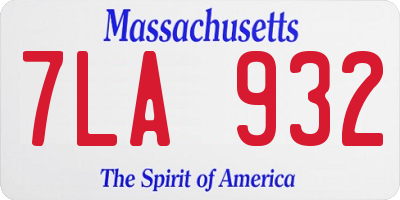 MA license plate 7LA932