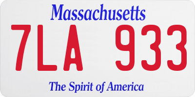 MA license plate 7LA933