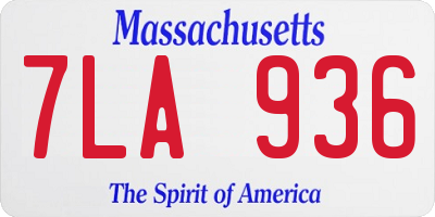 MA license plate 7LA936