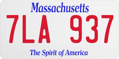 MA license plate 7LA937