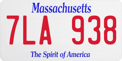 MA license plate 7LA938