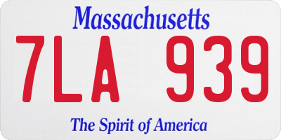 MA license plate 7LA939