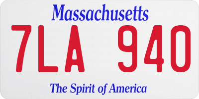 MA license plate 7LA940