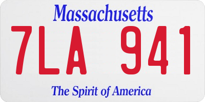 MA license plate 7LA941