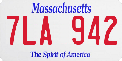 MA license plate 7LA942