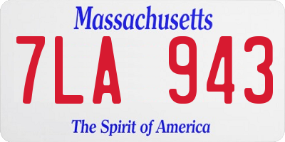 MA license plate 7LA943