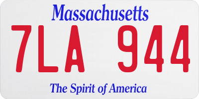 MA license plate 7LA944