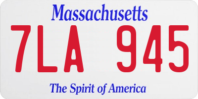 MA license plate 7LA945