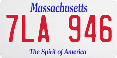 MA license plate 7LA946
