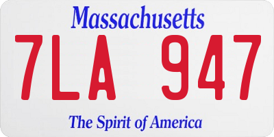 MA license plate 7LA947