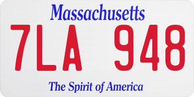 MA license plate 7LA948