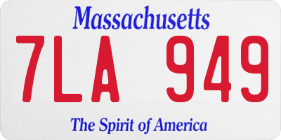 MA license plate 7LA949