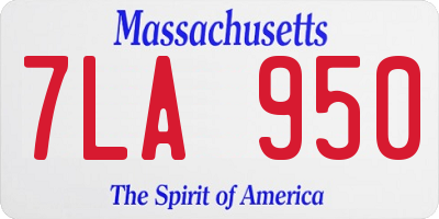 MA license plate 7LA950