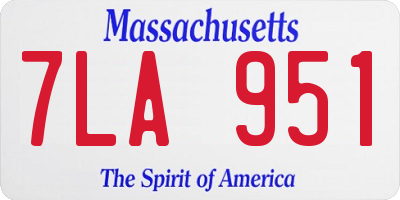 MA license plate 7LA951