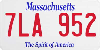 MA license plate 7LA952