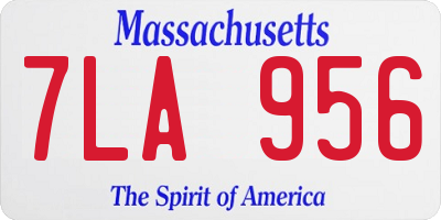 MA license plate 7LA956