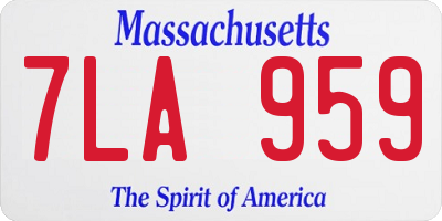 MA license plate 7LA959
