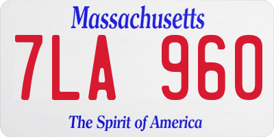 MA license plate 7LA960