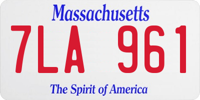 MA license plate 7LA961