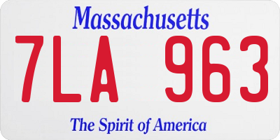 MA license plate 7LA963