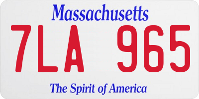 MA license plate 7LA965