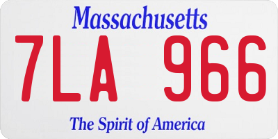 MA license plate 7LA966