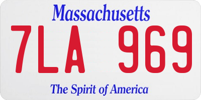 MA license plate 7LA969