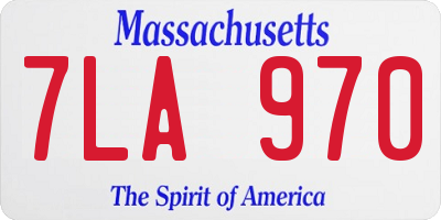MA license plate 7LA970