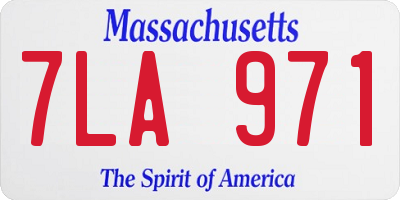 MA license plate 7LA971