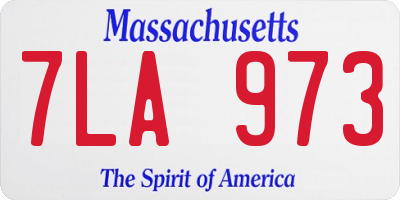 MA license plate 7LA973