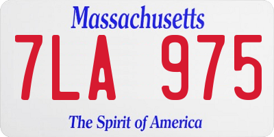 MA license plate 7LA975