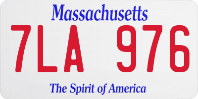 MA license plate 7LA976