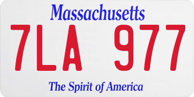 MA license plate 7LA977